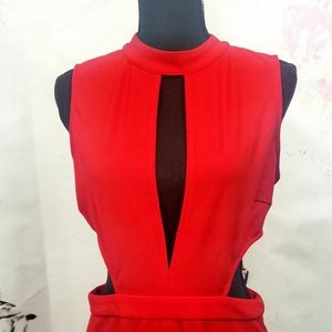 Nasty Gal Red Cut out Midi Dress